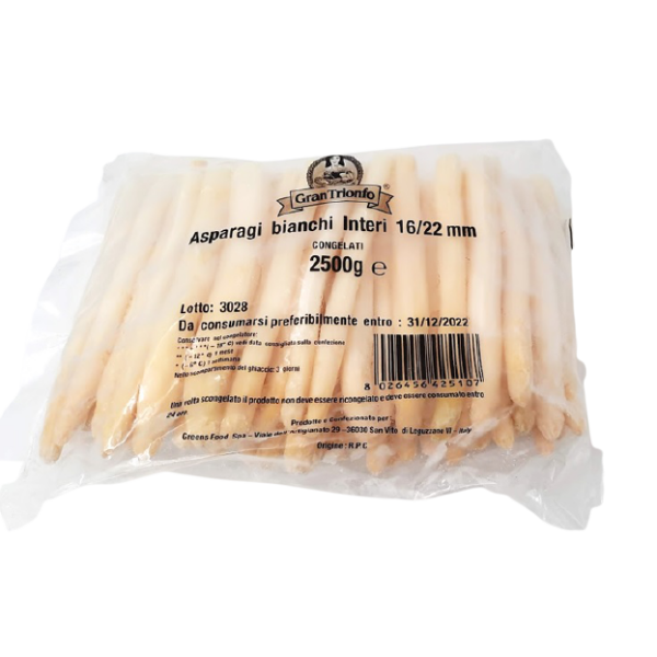 Asparagi bianchi congel. (lavati,pelati)  2,5kg x 4 ca.19pzz cod.01808