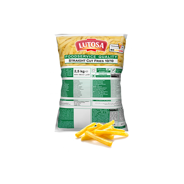 Pommesfrites Lutosa Straightcut Sunflower 10x10 3/8 (glutenfrei) 2,5kg x 4 (63)