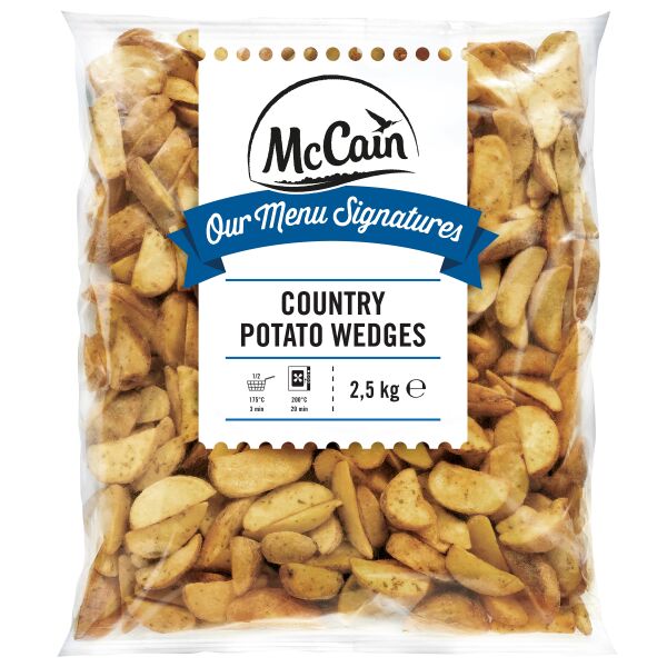 Wedges McCain Country Potato m.Kraeuter 2,5kg x 5 (m. Schale) (P.63=kg.787,5) cod.10697