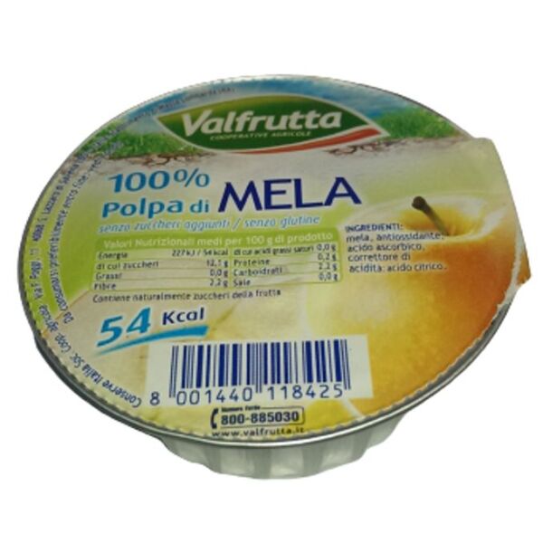 Apfelmus Polpa mela Valfrutta 100gr x 60 glutenfrei (1L=10)