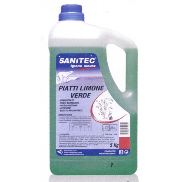 Detergente liquido lavapiatti manuale LIMONE VERDE WASHUP 5kgx2 Art.1240 