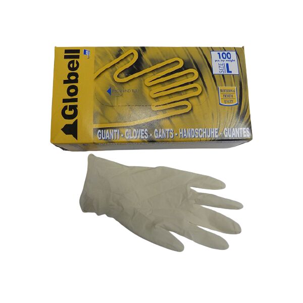 Handschuhe LATTEX Globell weiÃ&Yuml; S 6-6,5 100St x 10 einweg (COVID)
