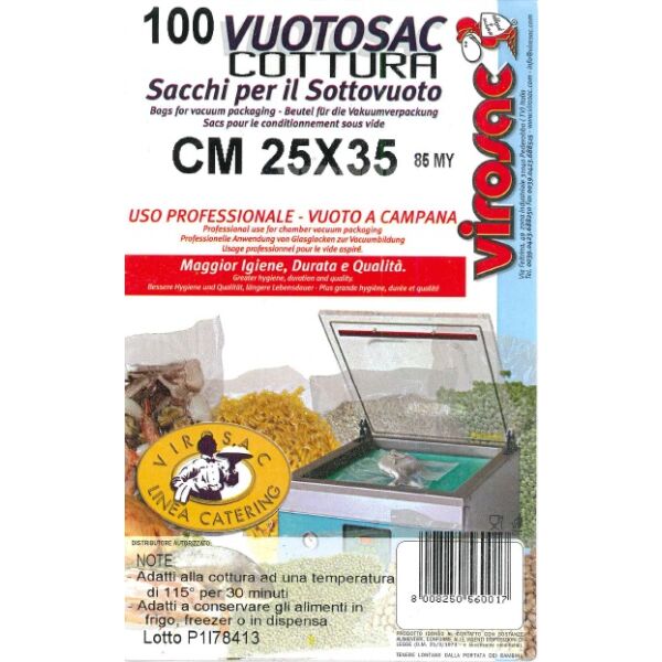 Sacchi nylon per sottov. per cottura 25x35 95MY 100pz/cf x16