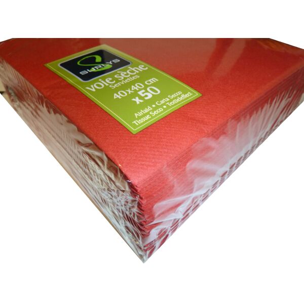 Tovaglioli ROSSO 40x40cm carta a secco 50pz x 20 cod.TOUN131