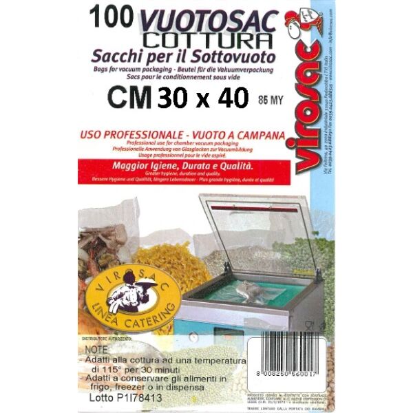 Nylonsaecke VACUM per COTTURA 30x40 85MY 100St/Pk x12 Virosac