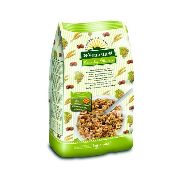 Muesli Knuspermuesli KLASSIK (Crunchy Classic) Venosta 1kgx8 (Sultan. u. Haseln.) cod.7035 (L.8 P 64)