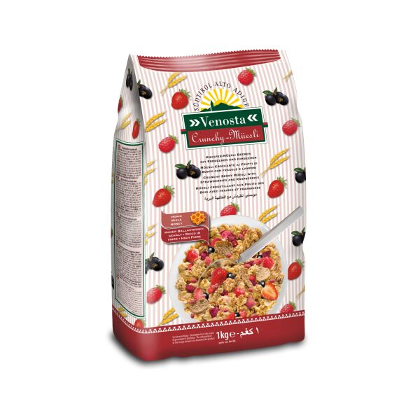 Muesli Knuspermuesli BEEREN Venosta 1kgx8 (mit Erdbeeren u. Himbeeren) cod.7055 (L.8 P.64)