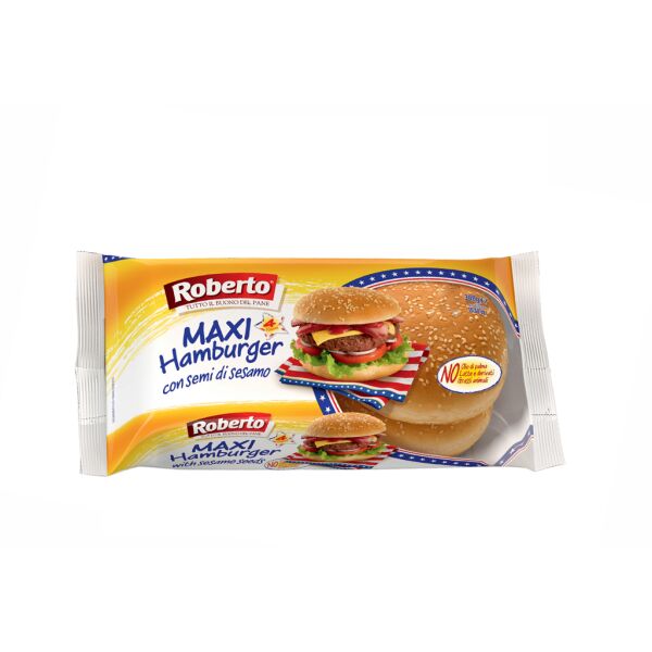 Brot fuer Hamburger MAXI mit Sesam 4St=300g x 8