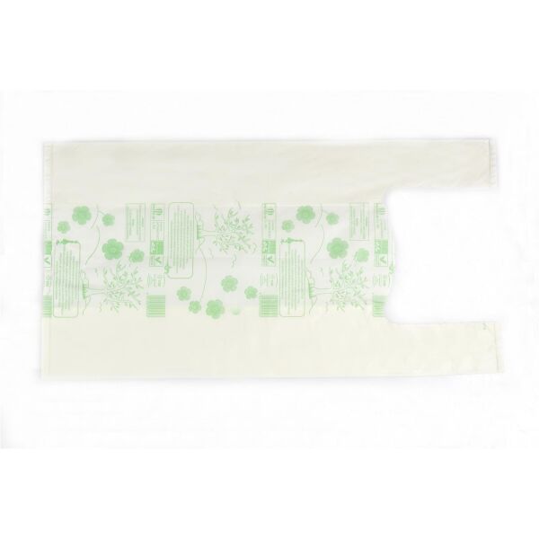 Borse shopper biocomp.Mater BI bianco 27+8+8x50cm 8g 500pz cod.D52MB70BIO