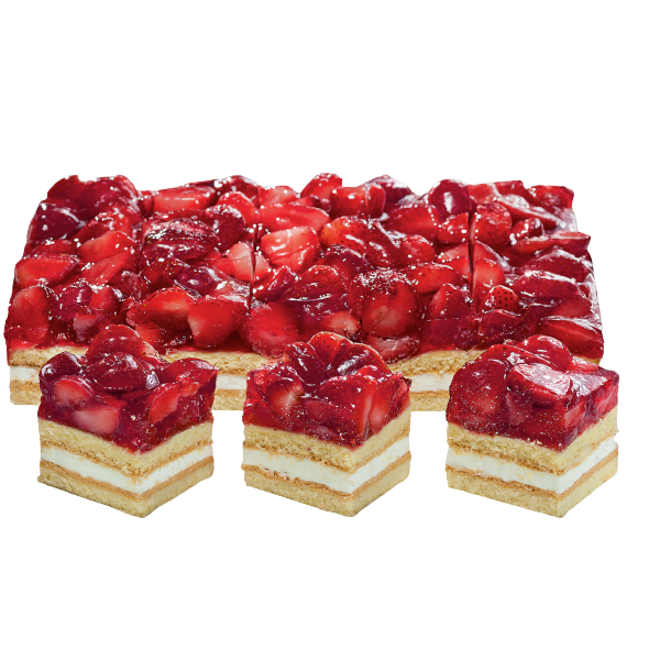 Torte Pfalz. Erdbeer-Sahneschnitte 2,9kg x 3 geschn. 20 Porz. (pal 8/56) cod.588