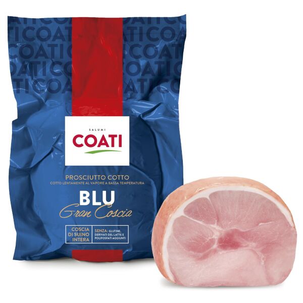 Prosciutto cotto BLU Coati cotto con cotenna ca.8,5kg x 2 cod.AZPRO010