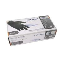 Handschuhe REFLEXX78 schwarz S 6-6,5 Nitril 100St x 10...