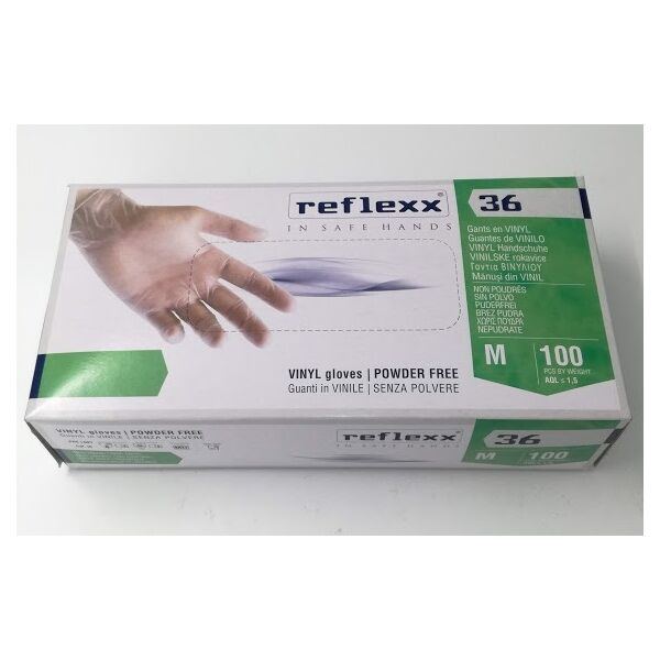 Handschuhe VINYL REFLEXX36 cremeweiss M 7-7,5 100St x 10 Einweg