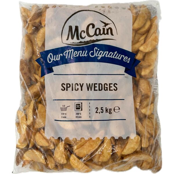 Wedges Spicy McCain 2,5kg x 5 (m. Schale) (P.63=kg.787,5) cod.10370