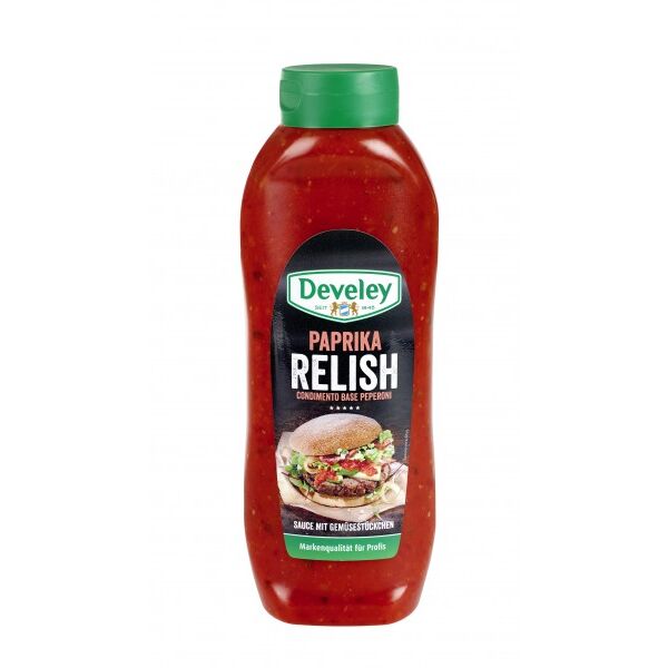 Sauce PAPRIKA RELISH Develey 875mlx8 (vegan) (54x18/pal) cod.2985 leicht piccant