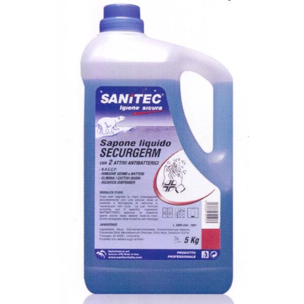 Seife Hand SANITEC SECURGERM 5lt x 2 m.2Antibakterien BLAU cod.1031